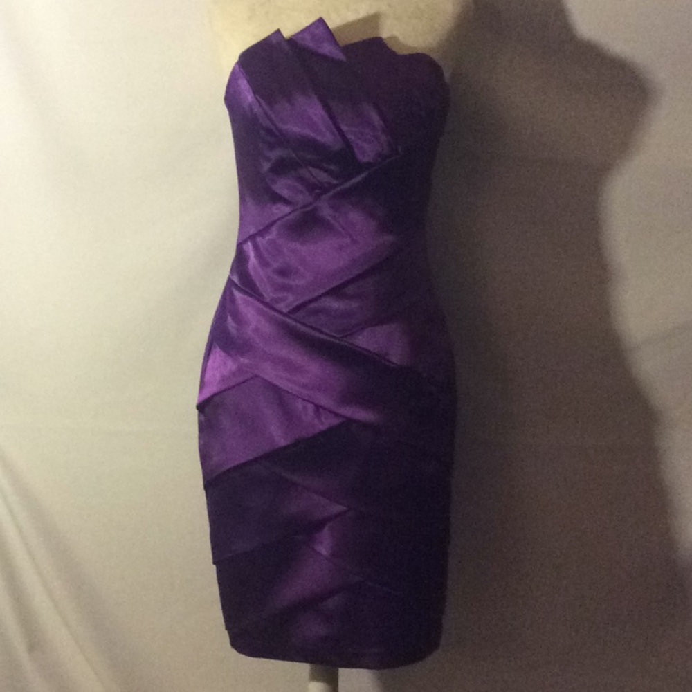COPY - CACHE purple strapless evening dress # 6